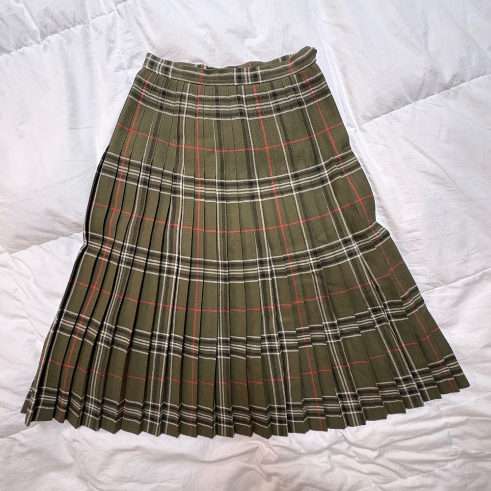 Highland Queen 100% Virgin Wool Pleated Tartan Skirt Womens 8 Vintage Canadian